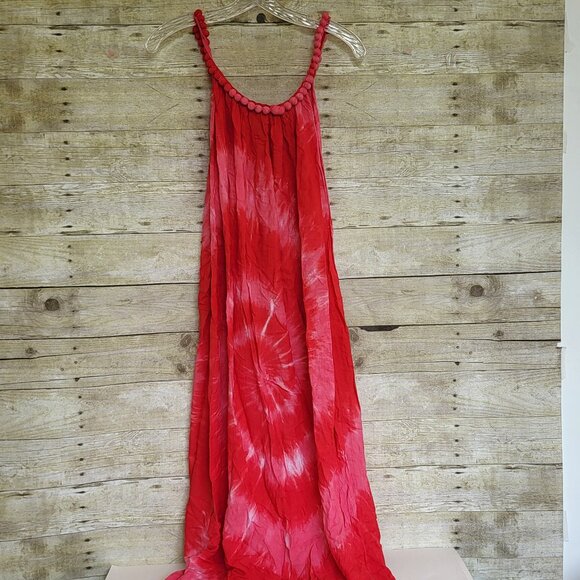 Rasta Pasta Red & White Tie Dye Dress - Free Size - Picture 2 of 6